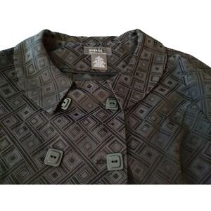 George Blazer Womens Black Jacquard Long Sleeve Collared Lined Womens‎ Fourteen
